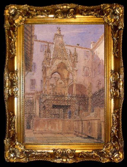 framed  George Price Boyce,RWS Tomb of Mastino II della Scala (mk46), ta009-2